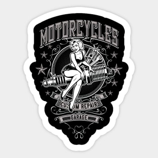 Pin-Up Motorcycle Garage Workshop Sticker